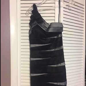 Black and silver prom dress